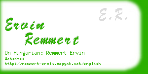 ervin remmert business card
